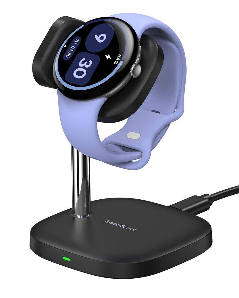 SwanScout Charger Stand for Pixel Watch 4, Fast Charging | for Google Pixel Watch 4 (41mm/45mm), SwanScout 505G4 (No Adapter)
