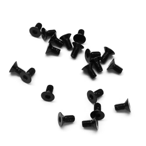 100Pcs M3X8 Black Color Aluminum 7075 Hexagonal Countersunk Head Screws, Used for racingcar,Drones,Ships,Model Helicopters etc(M3X8,Black,100) 100