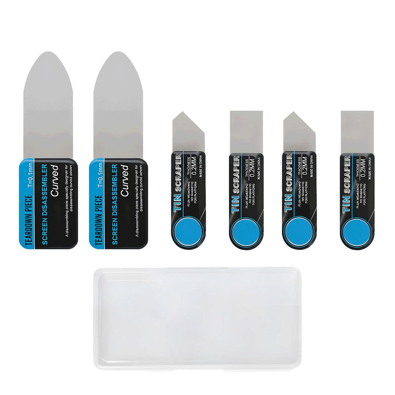 Metal Spudger Pry Tool Kit for Phone, Tablet & Laptop Repair | 2 ultra-thin cards & 4 small spudgers, stainless steel, non-slip grip, opening tool for electronics screen repair (6 Pcs) 6 PCS