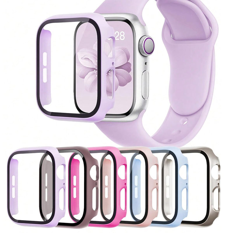 6 Pack Case with Tempered Glass Screen Protector for Apple Watch SE 3/SE 2/SE/6/5/4 44mm, Ultra-Thin Scratch Resistant Full Protective Hard PC Bumper Cover for iWatch 44mm Accessories(40mm) 40mm