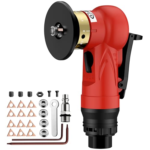 AMTOVL Pneumatic Chamfering Tool with 6 C-Angle & 6 R-Angle Blades Red