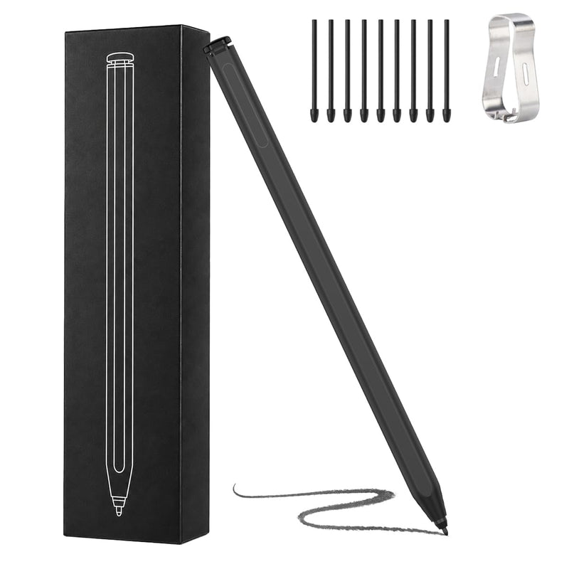 Stylus for Remarkable 2/1 Pen,EMR Pen with Flip Eraser,4096 Pressure Levels & Tilt Support,Palm Rejection,Magnetic Attraction, No Charging Needed, Includes 9 Extra Nibs (Black) Black