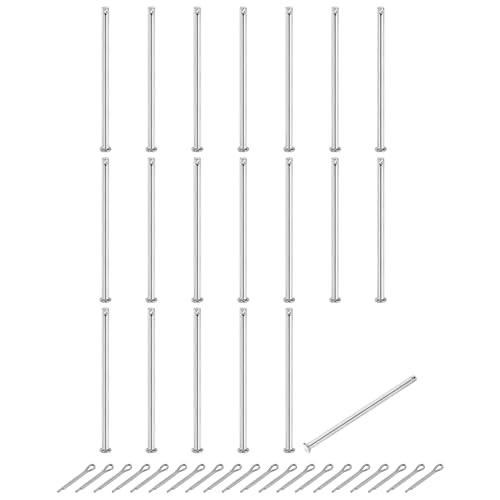 uxcell 20Pcs M6x90mm Clevis Pins, 304 Stainless Steel Single Hole Flat Head Clevis Pin Hairpin Location Pin with Cotter Pins for Trailer Latch Mechanics Repair Furniture Installation 20
