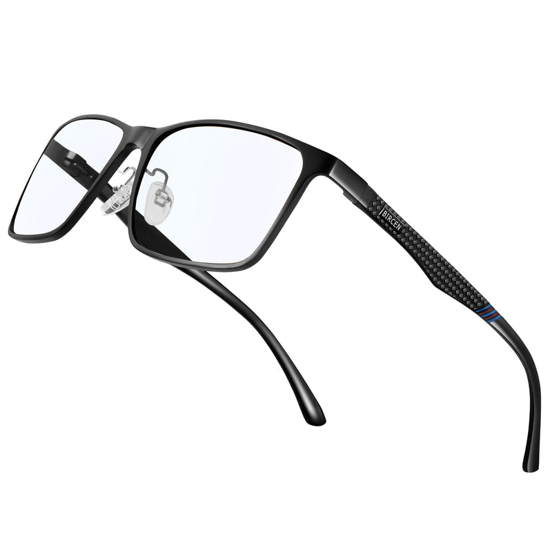 Mens Blue Light Glasses: Blocks Blue Light with Clear Lens | Help Reduce Eye Fatigue from Screen Time - Lightweight Al-Mg Frame Gaming Glasses Deliver Comfortable Wear for Work&Daily Use Black/Clarity Clarity