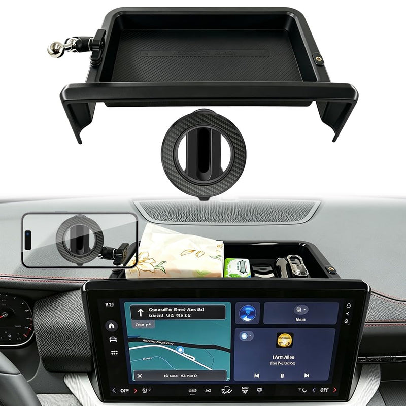 Car Phone Holder Mount for Ford Explorer 2025 2026 Accessories | [for 13.2-inch Screen] Magnetic Cellphone Navigation Charging Stand,Center Console Dashboard Storage Tray Organizer Accessory