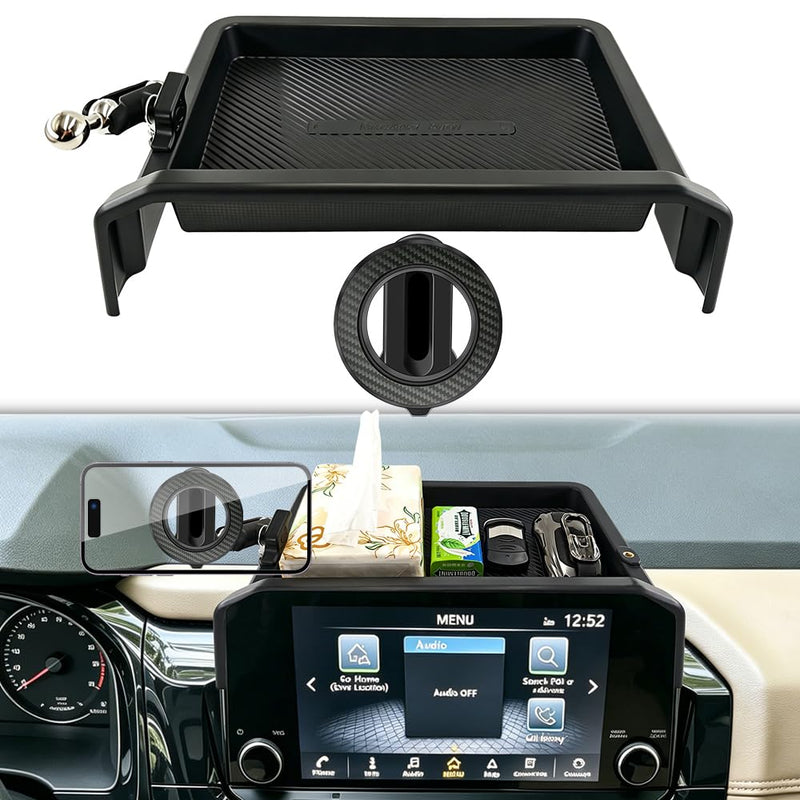 Car Phone Holder Mount for Nissan Pathfinder 2022-2025 Accessories | Magnetic Cellphone Navigation Charging Screen Stand,360°Rotation,Center Console Dashboard Storage Tray Organizer Accessory