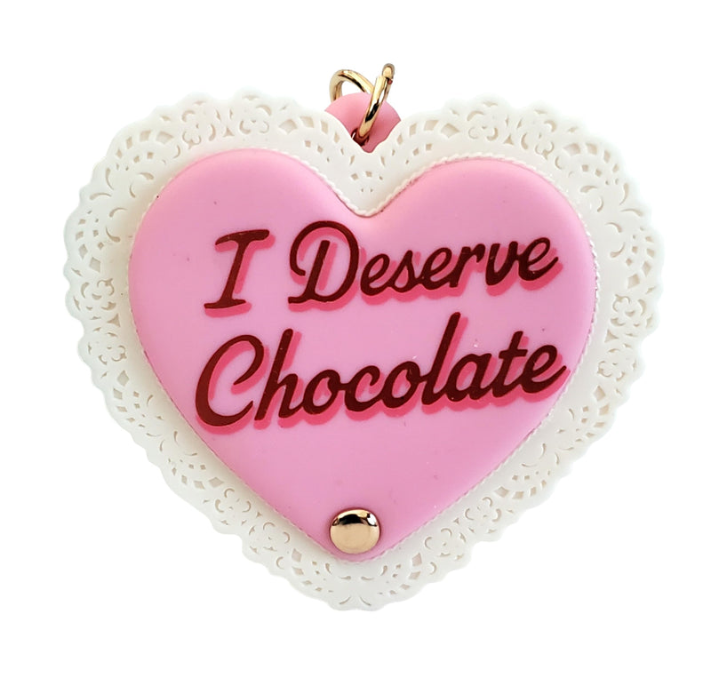Bath and Body Works I Deserve Chocolate Pink Heart Box with Lace Pocketbac Hand Sanitizer Holder