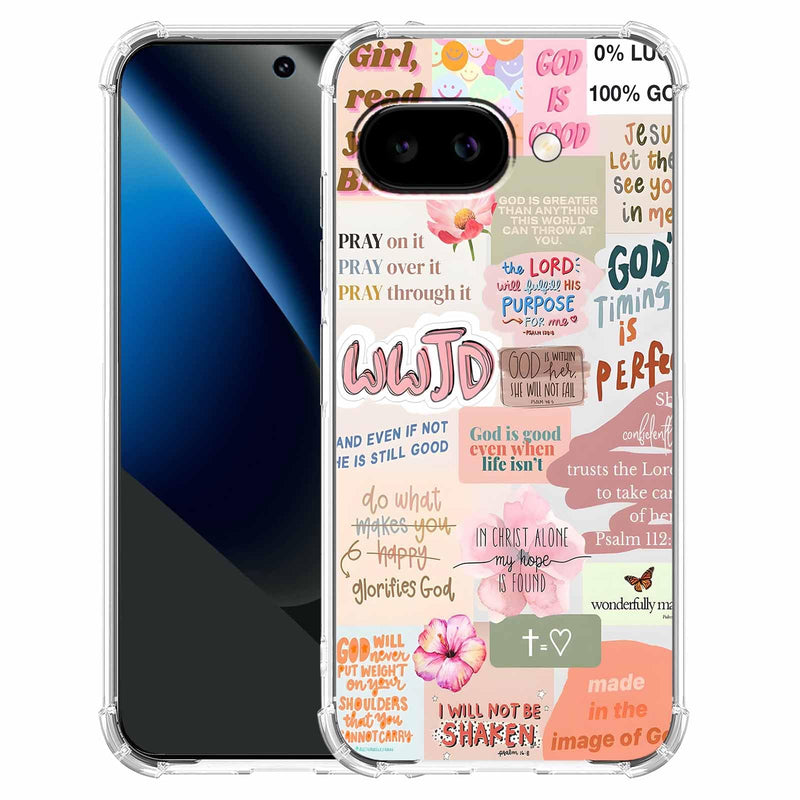 Case for Google Pixel 10a with Christian Design,Jesus Bible Verse Collage,Clear Slim Soft TPU Bumper Phone Cover,6.3”(Christian,P10a)