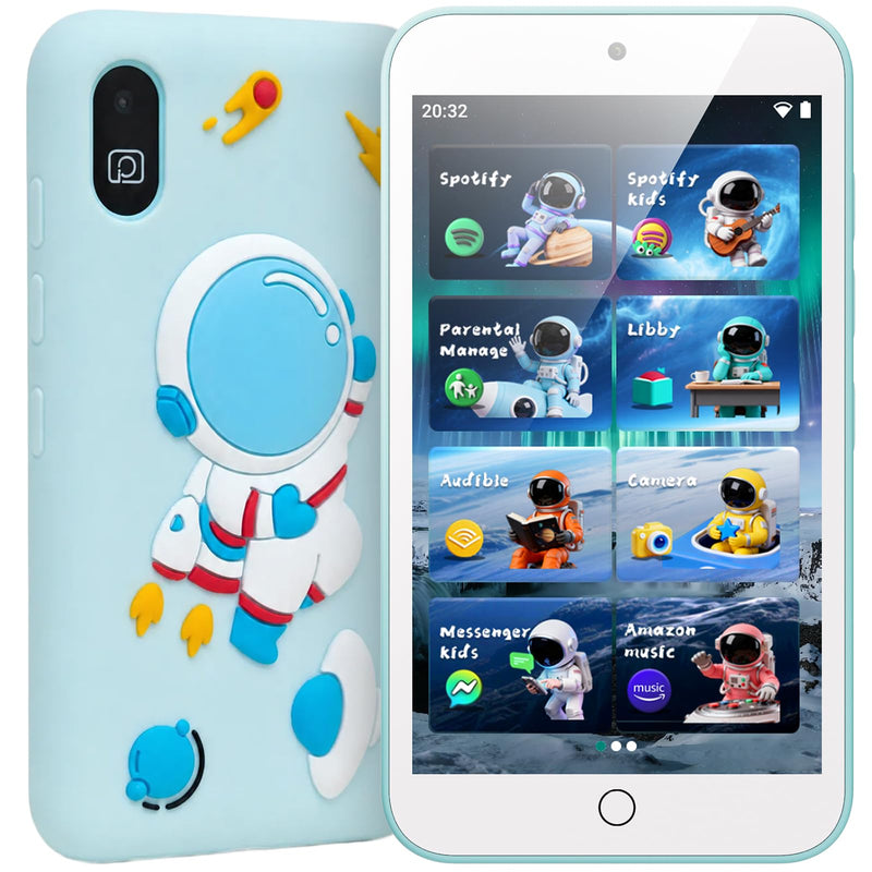 MP3 Player for Kids with Spotify, Parental Controls,Dual Camera,Audible | Audible,Amazon Music,Android Music MP4 with Bluetooth and WiFi,4" Touch Screen,Built-in speaker,No FM radio,No Browser