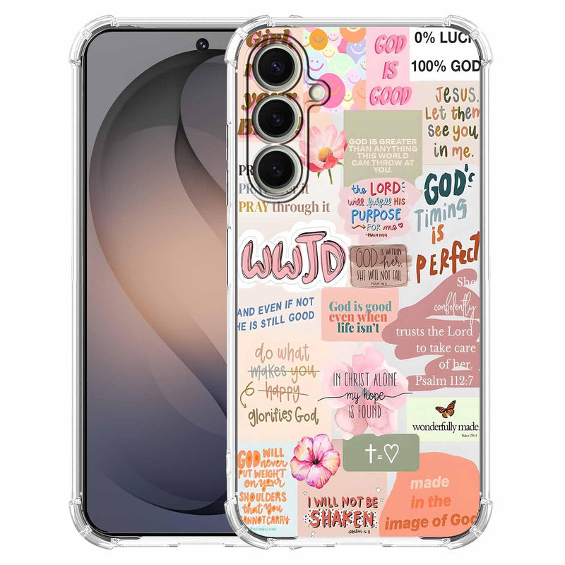 Case for Samsung Galaxy S26 with Christian Design,Jesus Bible Verse Collage,Clear Slim Soft TPU Bumper Phone Cover,6.3”(Christian,Sx26)