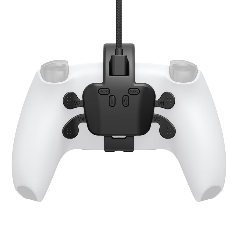 Akalyptra Back Paddles Attachment for PS-5 Controller with Microphone Function, Wired Plug & Play with 4 Programmable Back Buttons, Support Turbo/ Remap/Combo/Controller Button Swap Functions, Compatible with PS-5 Console/PC/MAC(Black, 7.2FT) Black