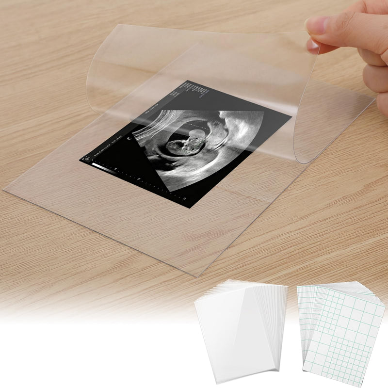 20 Sets User-Friendly Laminating Sheets for 3x4/4x6in Ultrasound Pictures | Keep Baby Sonogram Picture/Special Memories Safe, Pregnancy Journal Must Haves, Pregnancy Gifts for Expecting Mom