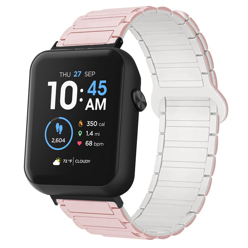 Lamshaw Compatible for iTech Fusion 3 Bands, 20mm, 22mm, 24mm Quick Release Silicone Sport Strap Watchband Compatible for iTech Fusion 3, Bold 3, Elite 3 Smart Watch Pink 24mm size band