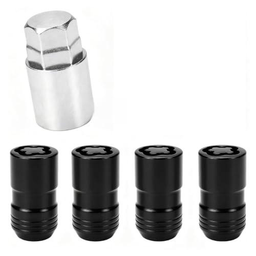 Black Cone Seat Wheel Locks Locking Lug Nuts Set of 4 with Key