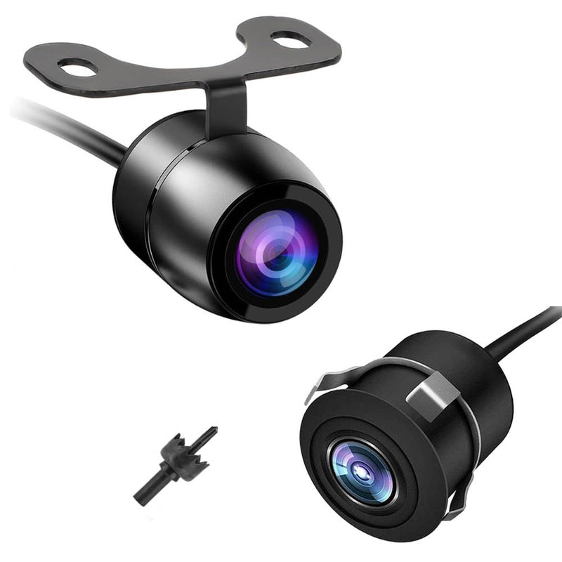 Car Backup Camera 18.5mm Flush Mount/Bracket 2 in 1 Installation-Waterproof Reverse Parking Camera Rear View for Vehicle SUV RV Pickup, 12V/24V CVBS