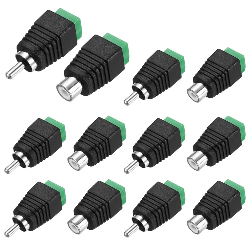 DIANN 5 Pairs RCA Screws Male Female Plug to AV Screw Terminal Audio/Video Connector Adapter for Audio Cable Connection Speaker Connector for Home Audio Systems