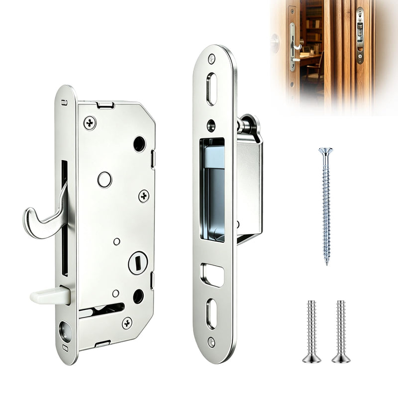 Reachout Lock and Receiver Kit Compatible with Andersen Door Models from 1986 to Present, Gliding Patio Door Mortise Lock & Keeper Replace 2573558, 2573562, 2565507, 2565509 (2 Panel + 3 Screws)