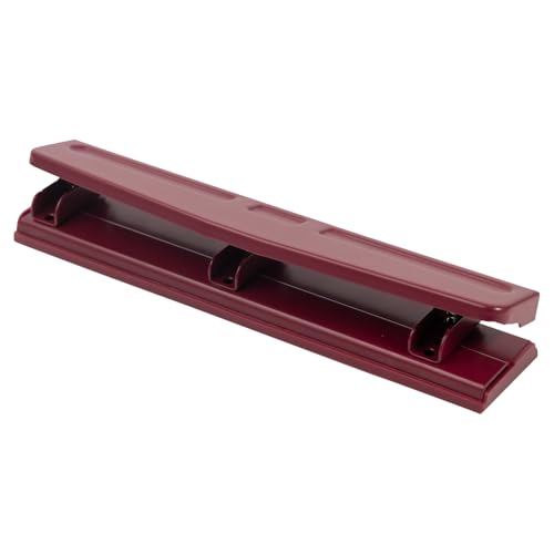 JAM PAPER Metal 3 Hole Punch - Burgundy - 10 Sheet Capacity - Hole Puncher Sold Individually
