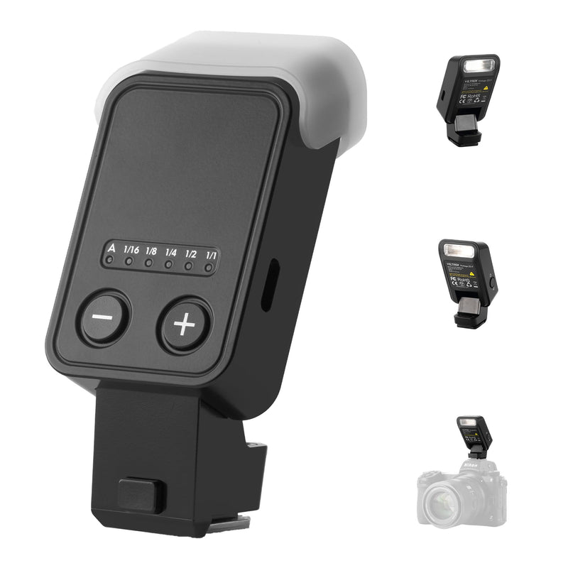 VILTROX Vintage Z2 TTL Foldable Mini Camera Flash for Nikon | 700 Full Power Flashes, 2s Recycle, USB-C Charging Mini Speedlite GN6 with 5 Levels (Z2-N)