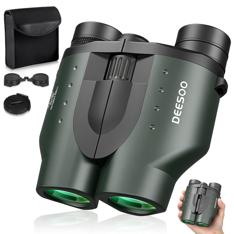 25x32 Compact Binoculars for Adults Kids - High Powered Lightweight Small Porro Binoculars with BAK4 Prism FMC Lens - Clear Vision for Bird Watching Cruise Ship Travel Hunting Sports (Green)
