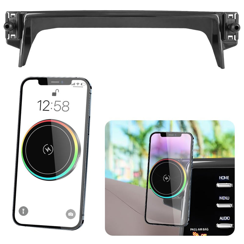 Car Magnetic Phone Mount for Toyota Sienna 2021 2022 2023 2024 Auto Interior Accessories Best Cellphone Holder Fast 15W Wireless Charger Cell Phones Charging Screen Stand Dashboard Accessory