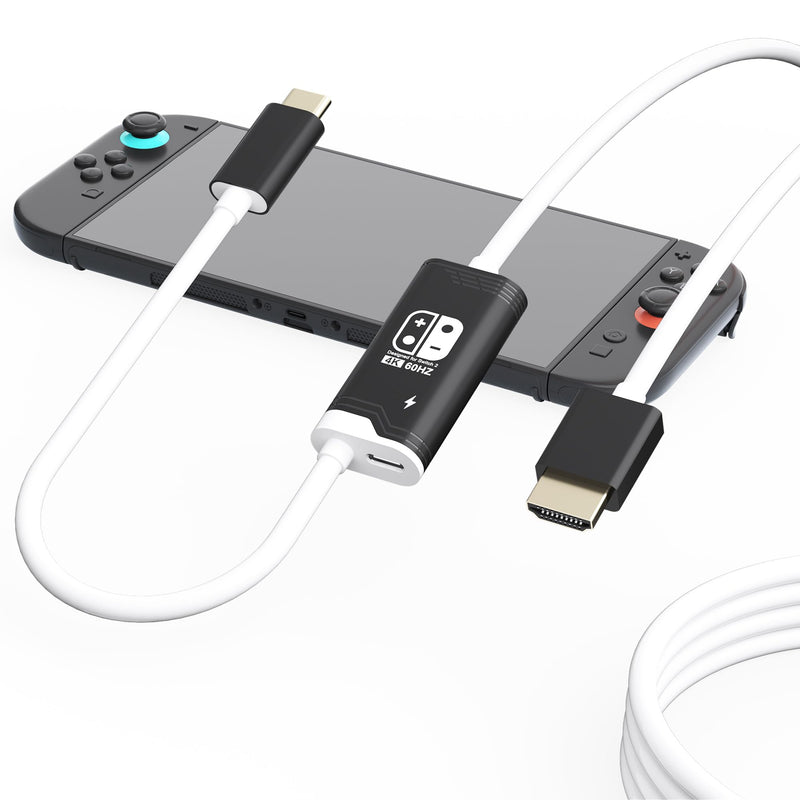 Switch 2 Dock, (Plug-and-Play) USB C to HDMI Cable 4K@60Hz for Nintendo Switch 2/OLED/1, Portable Travel TV Base Adapter ＆ Travel NS2 Docking Station Cord Compatible with Nintendo 2