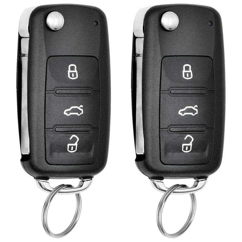 Vurkcy Key Fob Replacement for 2011-2016 VW Tiguan Golf CC Eos GTI Jetta Touareg Passat Beetle Car Keyless Entry Remote Control, NBG010180T, 4-Btns, 2Pcs