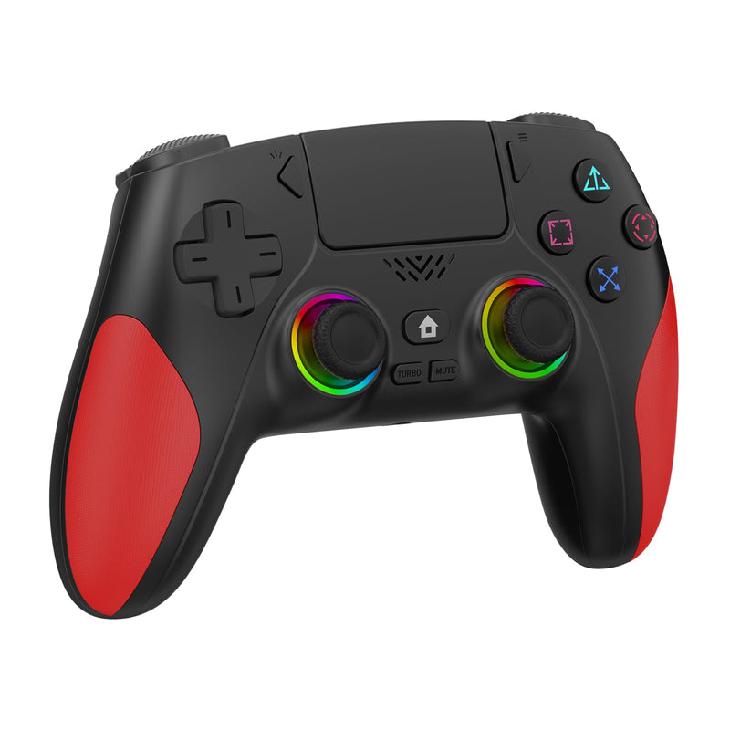 Akalyptra Wireless Controller for PS-5, Pro/Slim/PC/Steam Deck (Black) | Hall Joysticks/Trigger, Turbo, Macro Back Buttons, Dual Vibration, 6-Axis Gyro, 3.5mm Jack, Speaker, 8 Color RGB Lighting Black