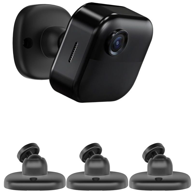 3 Pack Strong Adhesive Wall Mount Bracket Compatible with Blink Mini/Outdoor 4 (4th Gen) Camera, 360° Adjustable Indoor/Outdoor Wall Mount Stand, Easy to Install (Black) Black