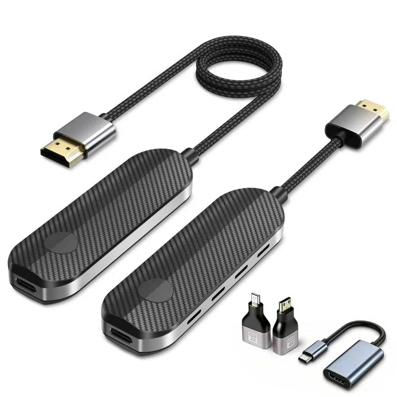 lulaven iShare Pro Wireless HDMI Transmitter and Receiver Kit, 328ft Plug & Play for Laptop PC MacBook iPhone 15/16/17, Includes USB-C + Micro + Mini HDMI Adapters, 1080P 60Hz Zero-Lag, No WiFi Needed