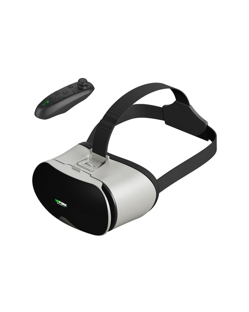 VR Headset for Mobile Phones, Adjustable IPD Virtual Reality Goggles with 90° View Field, Works with 4-6.7" Screens for 3D Cinema, Interactive Play & Panoramic Exploration, Wireless Controller(Black) Controller(Black)