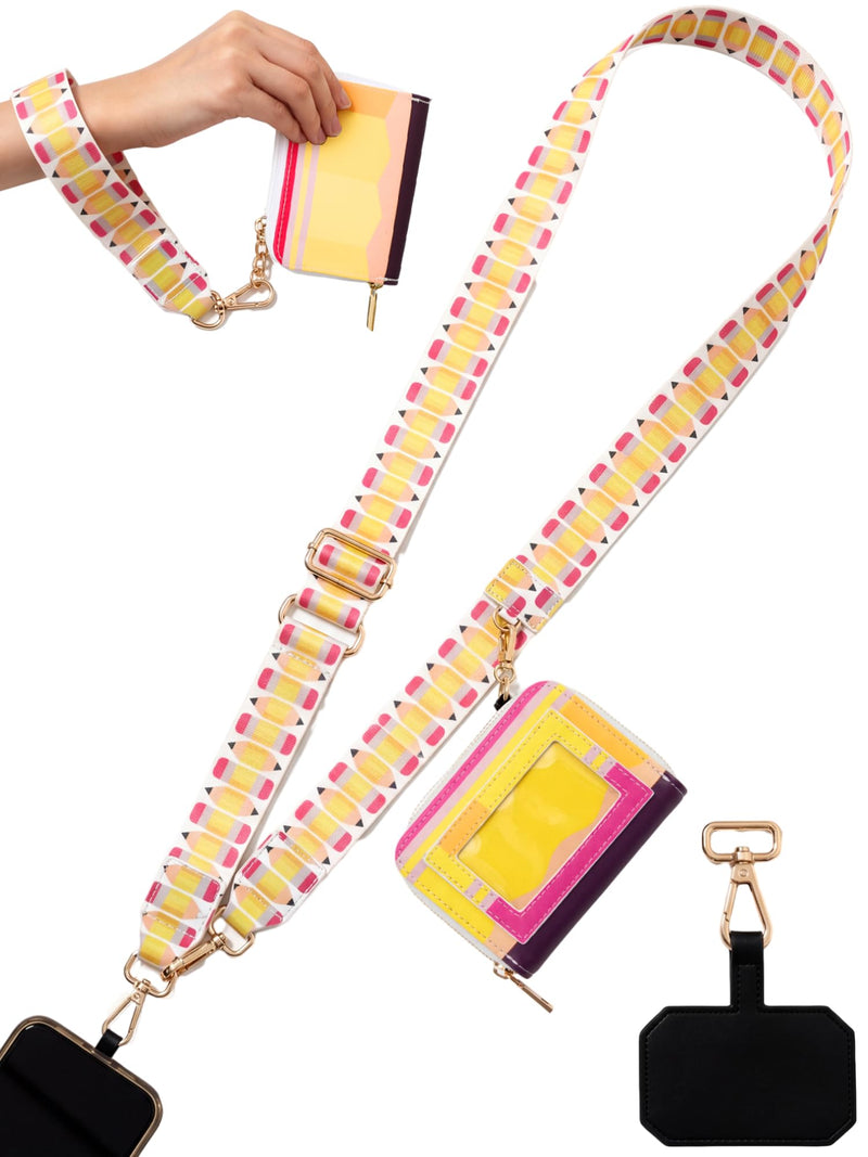 Woanger Teacher Phone Crossbody Lanyard with Wallet Pouch, Adjustable Clip Cell Phone Lanyard Back to School Teacher Gift Pencil