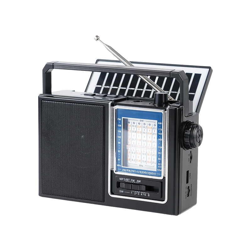 Portable Radio AM FM,Bluetooth, Rechargeable Retro Radio with Best Sound, Solar/D Battery*2pcs Operated/USB Charging, TWS, Support TF Card/USB Playing,Earphone Jack(Model RX-252S)