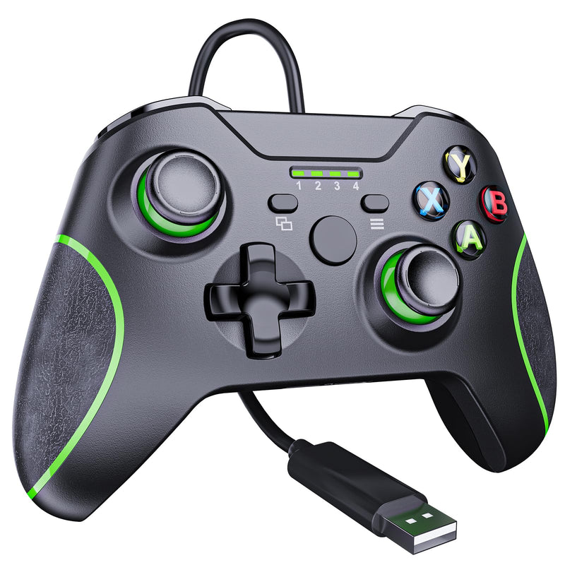 YAEYE Wired Controller for Xbox Series X|S, USB Gamepad with Dual Vibration, 3.5mm Audio Jack, Game Controller for Xbox One/One X|S Compatible with Windows 10/11 PC - Black