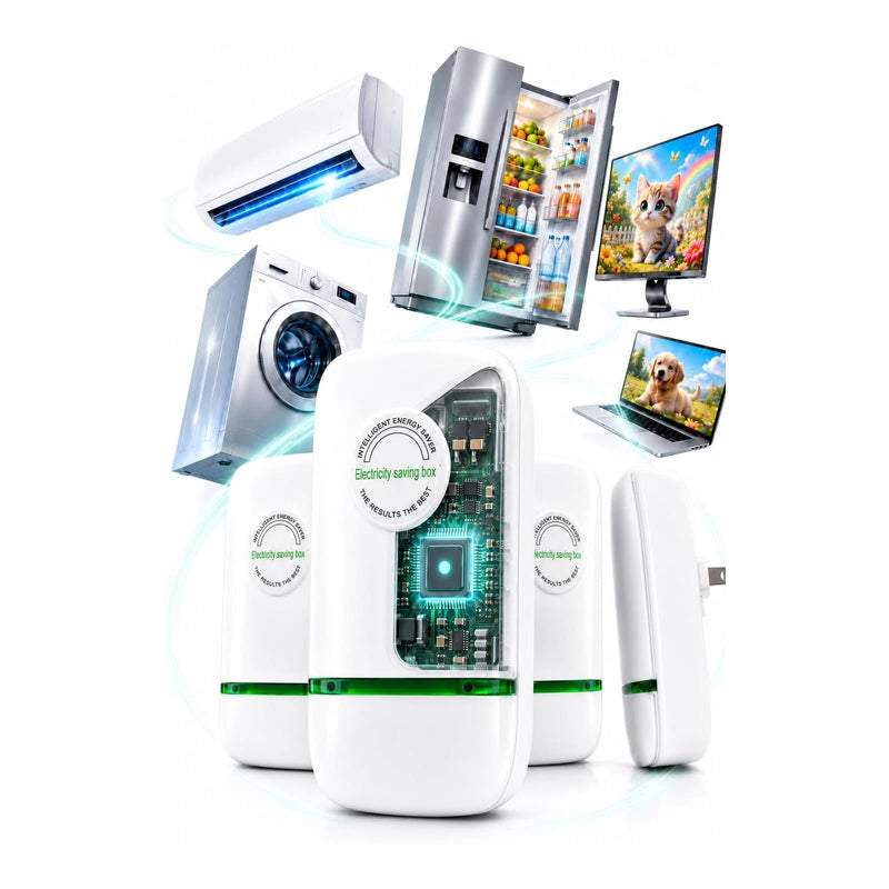 Electricity Saving Box for Home & Office, Compact Plug and Play Electrical Device, 4 Pack for Household Appliances