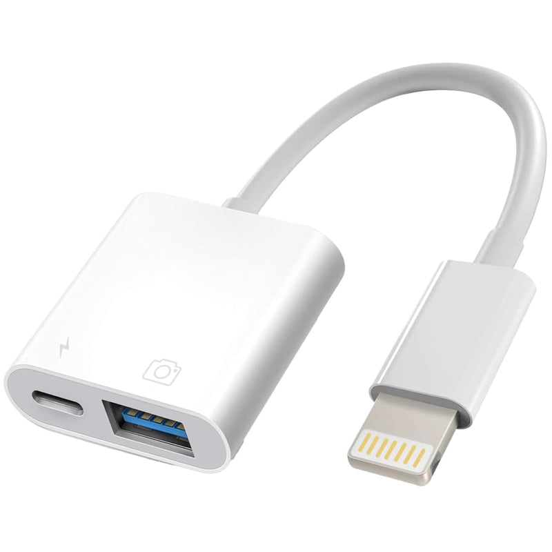 Apple Lightning to USB Camera Adapter with Charging Port for iPhone | MFi Certified USB 3.0 Female OTG Adapter Compatible with iPad, Support SD Card Reader, USB Flash Drive, Keyboard, Mice, Mouse