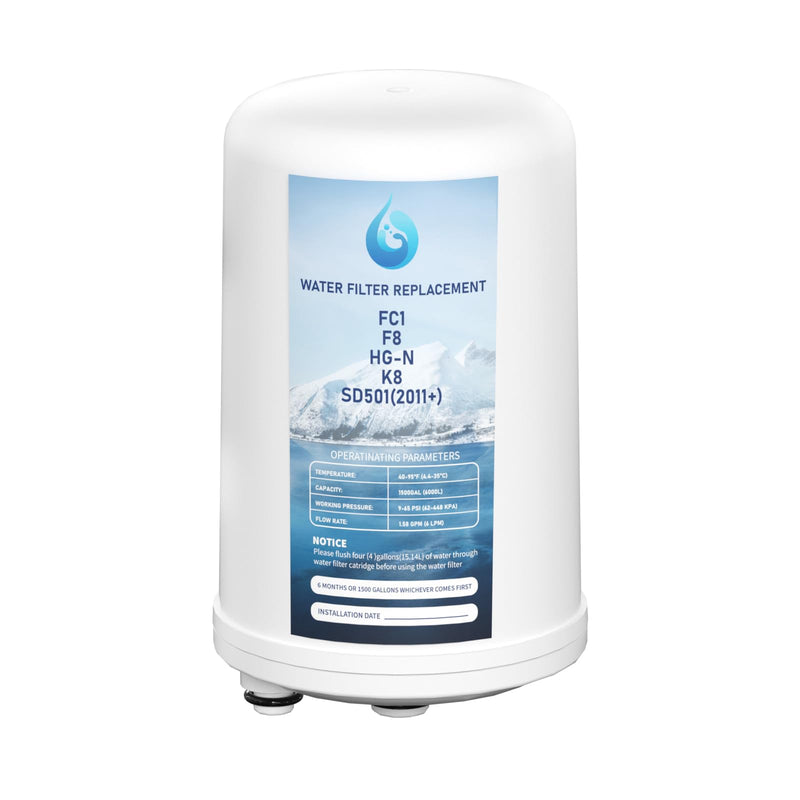 HG-N FC1 F8 Water Filter Replacement Compatible with Enagic Leveluk F8 and HG-N Filters for K8 and SD501 (2011+), JRIV Machine Machines, 1 Pack