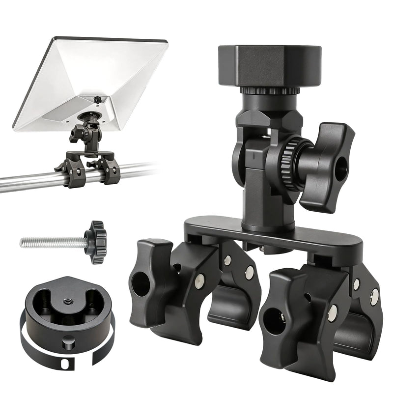 Starlink Mount for Starlink Mini, Dual-Clamp Starlink Mini Pole Mount Kit for RV Ladder & Roof Rack, Lightweight Aluminum & Nylon Starlink Mini RV Mount with 1/4"-20 for Camping Van Boat