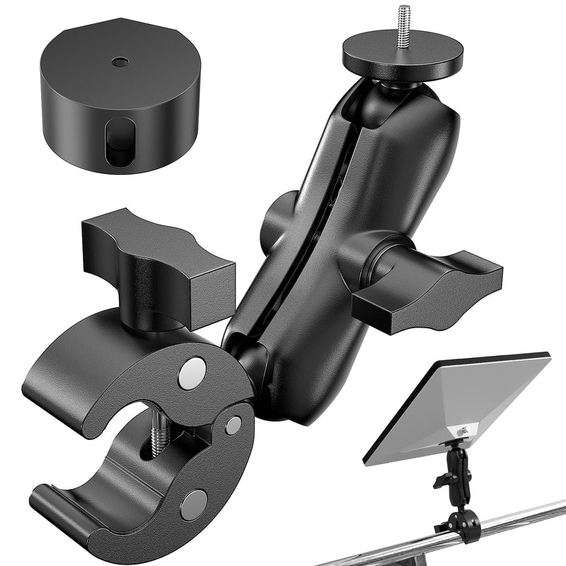BURMONG 2026/2025 Starlink Mini Clamp Mount, Star Link Mini Pipe Mount with 2025 Pipe Adapter, Aluminum Alloy Adjustable Mounting for Camper, RV Ladder, Pole, Yacht, Guardrails (1/4"-20 Thread)