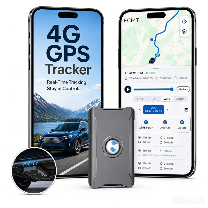 ECMT GPS Tracker for Vehicles, Magnetic 4G LTE, Subscription Required | Hidden Magnetic Mount, 6000mAh Battery, 10-Second Updates, Geo-Fence, IP67 Protection, 180-Day Route History S20 6000mAh