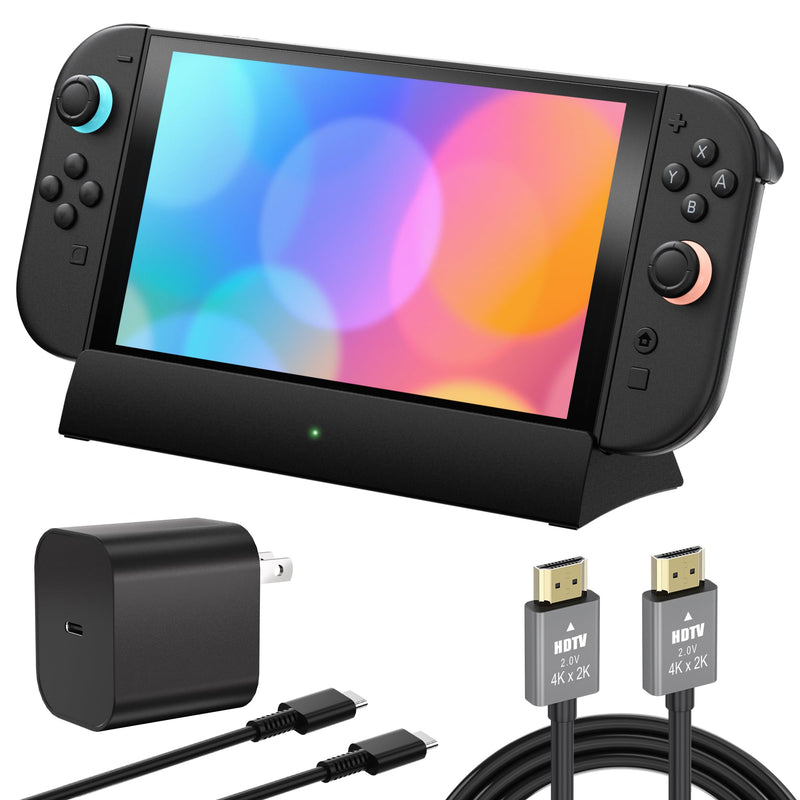 Switch 2 Dock,TV Docking Station with 4K HD Adapter/USB 3.0 Port/USB-C Port,Includes 20V/3A Power Adapter and Cable