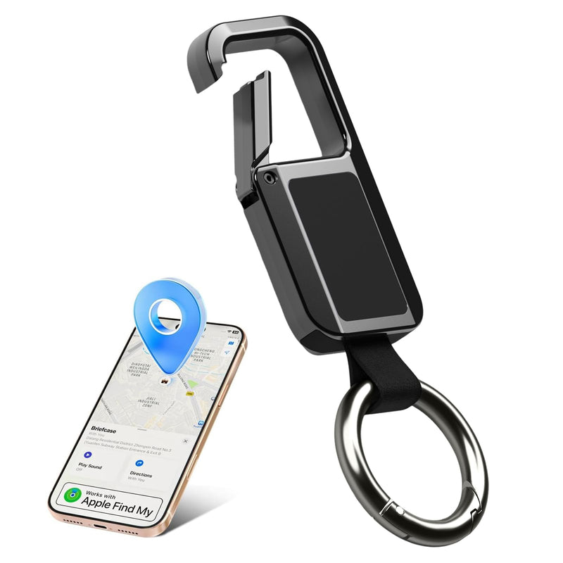Keychain Tracker Works with Apple Find My (iOS Only) | Key Chain Tracker Tag Heavy Duty Car Keychain for Men, llaveros para hombres Carabiner Key Chain Anti-Lost Key Finder