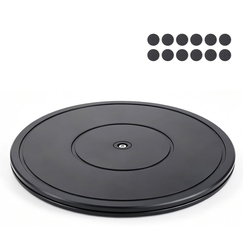 Upgraded 12 Inch 360° Lazy Susan Rotating Turntable Stand | Smooth rotation & heavy load capacity, equipped with 12 non-slip pads; ideal for monitor, laptop, plant, model, fish tank 12inch