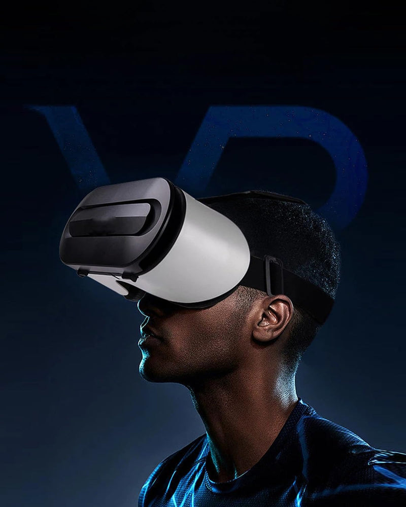 Adjustable VR Headset Goggles, 3D Virtual Reality Glasses with Wide Lens for Mobile Entertainment Black