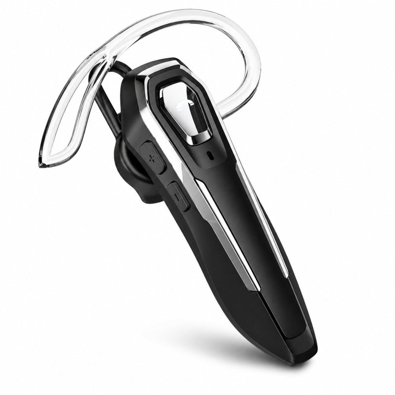 Sliver Bluetooth Earpiece with Mic, Mono Wireless Headset, 30H Call Time, Dual MEMS Mics, Mute Button, USB-C Charging, Voice Assistant, for Office Driving Cell Phones
