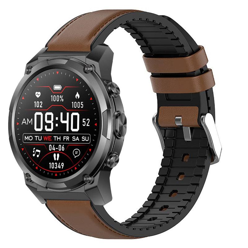 Compatible for Gard Pro Ultra 3 Bands, Leather Silicone Breathable Replacement Smartwatch Strap Wristband Compatible for Gard Pro Ultra 3, ULTRA 2+, HEALTH 3 48mm, 41mm, HEALTH 2+, 2 Smart Watch Brown 22mm size band