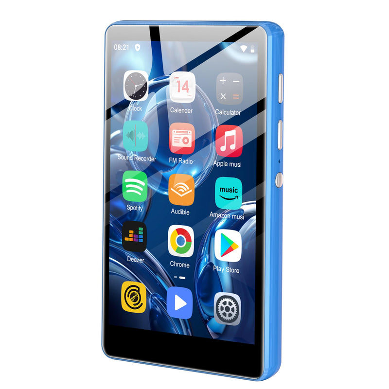 80GB Music Player, MP4 MP3 Player with Bluetooth and WiFi with 4-inch IPS Touch Screen Digital Audio Players, M503 Pro Spotify Player with Amazon Music, Audible, Chrome Browser, Support Up 512GB Blue Blue-80GB