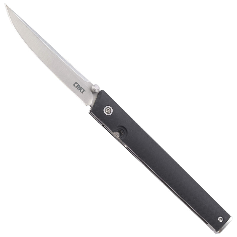 CRKT CEO EDC Folding Pocket Knife: Low Profile Gentleman's Knife, Everyday Carry, Satin Blade, IKBS Ball Bearing Pivot, Liner Lock, Glass Reinforced Fiber Handle, Deep Carry Pocket Clip 7096V
