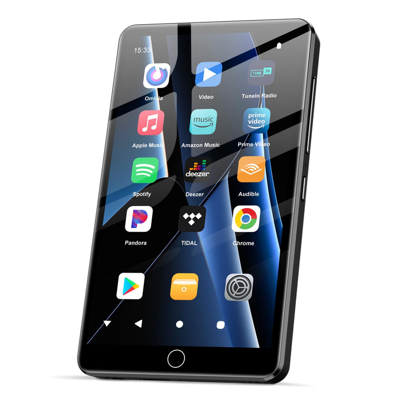 Android 13 MP3 Player with Bluetooth and WiFi, MP3 MP4 Players with 4" Touchscreen and Speaker, Spotify Music Players with Audible, Parental Controls, Amazon Music, Play Store (16GB, Black)