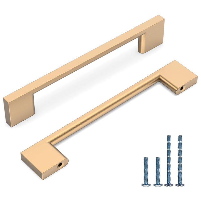6 Pack 5 Inch(128mm) Kitchen Cabinet Handles Champagne Bronze Cabinet Pulls Kitchen Cabinet Hardware Drawer Pulls for Cupboard Wardrobe 5"/128MM Hole Center 6 Pack